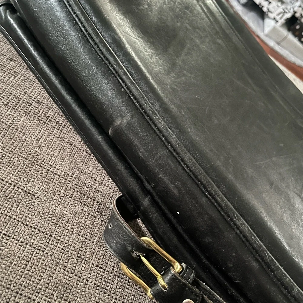 Vintage COACH 5353 Diplomat attache black leather briefcase messenger bag